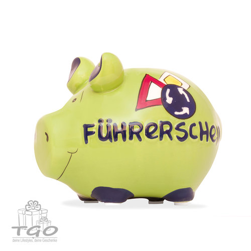 Spardose Schwein KCG "Führerschein" 12,5x 9cm