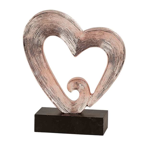 Deko Skulptur Herzform auf Holzfuß Höhe 26 cm