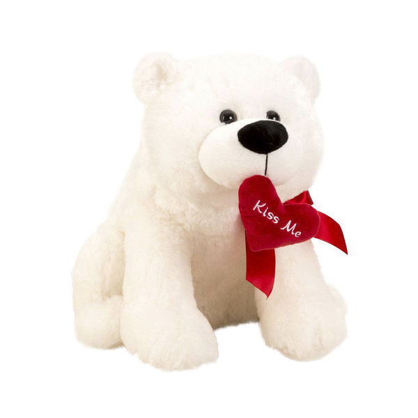 Plüschtiere Eisbär mit Herz "Kiss me" Höhe 39cm