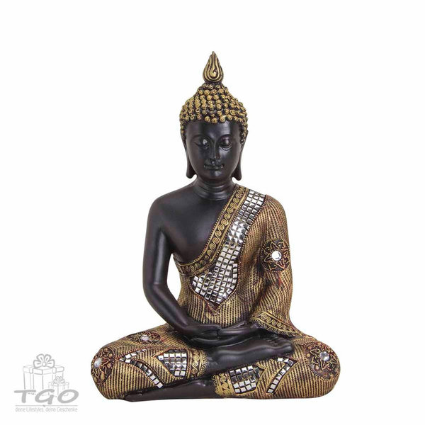 Thai Buddha Figur sitzend aus Poly Höhe 27cm