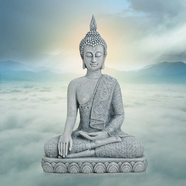 Thailändische Buddha Figur sitzend auf Lotossitz Höhe 39cm