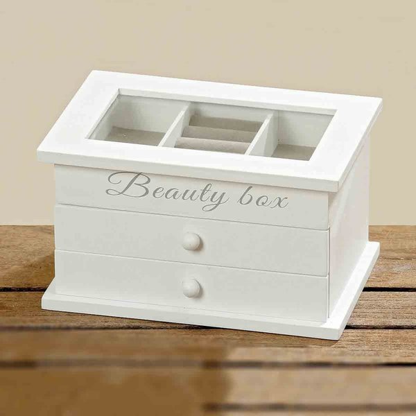 Schmuckbox Beauty in weiß 19x13x11cm
