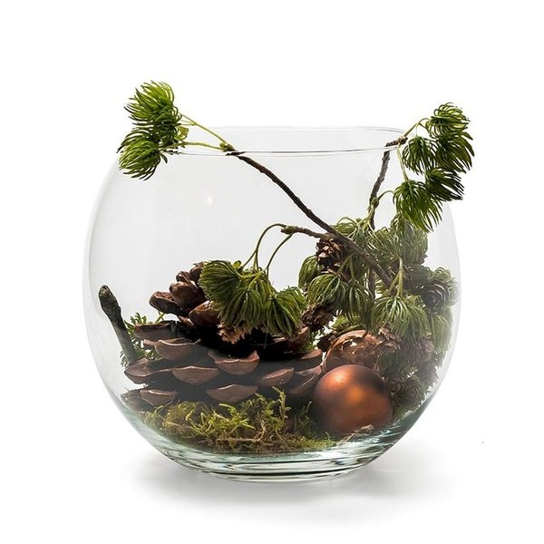 Deko Kugelvase aus Glas Durchmesser 15 cm