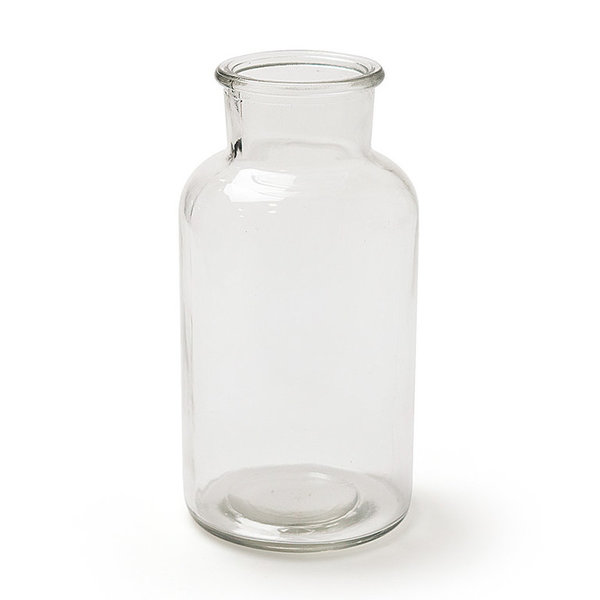 Tischdeko Flaschenvase aus Glas Höhe 14cm