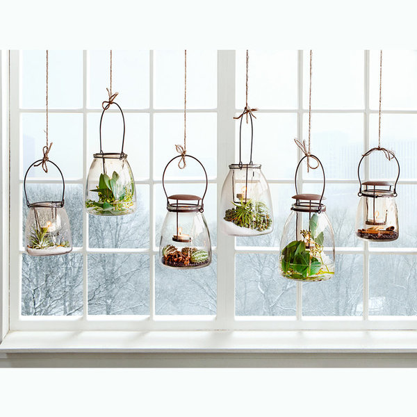 Deko Teelichthalter aus glas klar Höhe 13 cm
