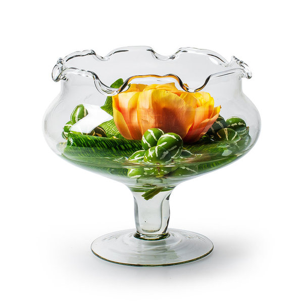 Dekoglas Blumenvase aus Glas transparent Höhe 16cm