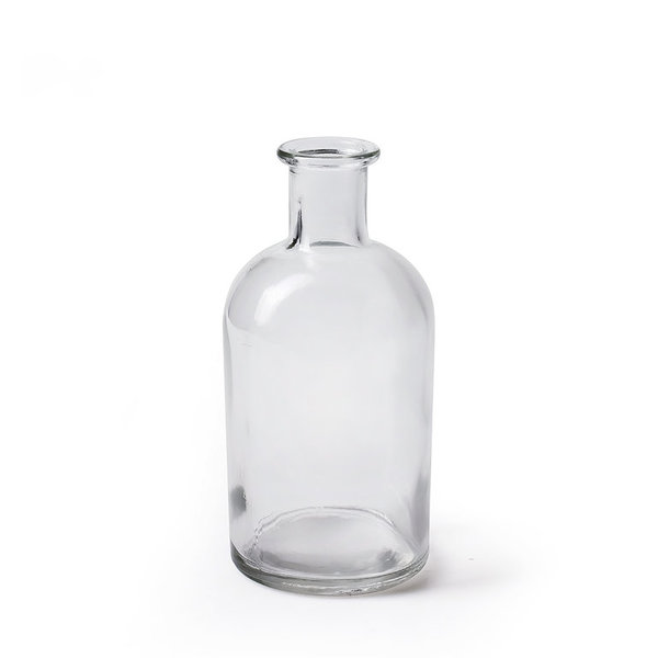 Tischdeko Flaschenvase aus Glas klar Höhe 13cm