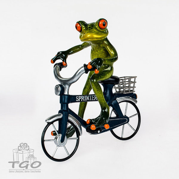 Formano Dekofigur Frosch auf Fahrrad 17cm