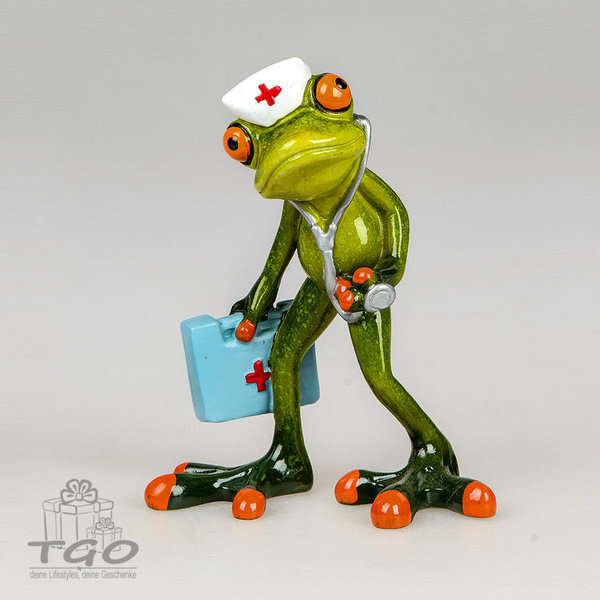 Formano Dekofigur Frosch hellgrün als Doktor 13cm