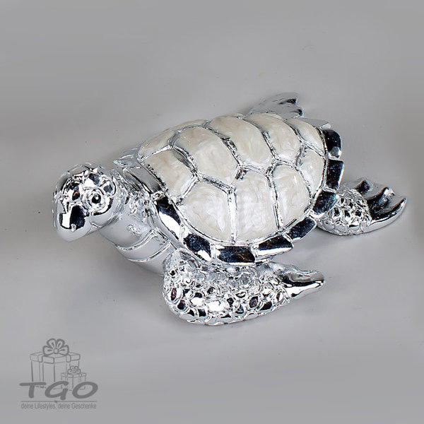 Formano Dekofigur Schildkröte Pearl Silber 9cm