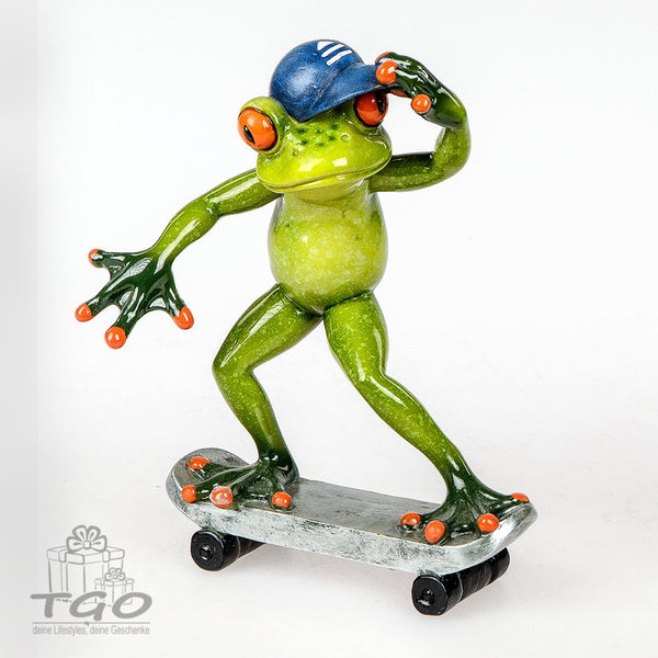 Formano Dekofigur Frosch hellgrün als Skater 15cm