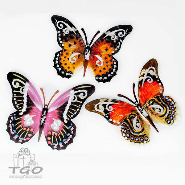 Formano Wanddeko Schmetterling 36cm farbig Metall