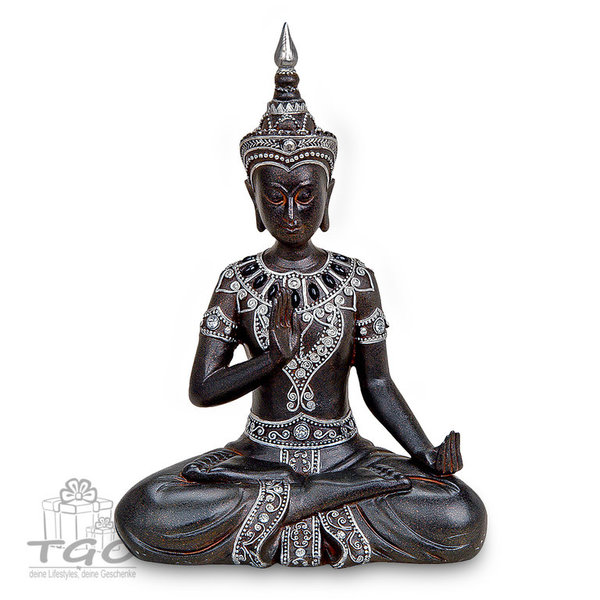 Thai Buddha Figur sitzend aus Poly Höhe 22cm