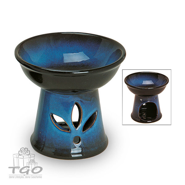 Deko Duftlampe aus Keramik in blau 13cm