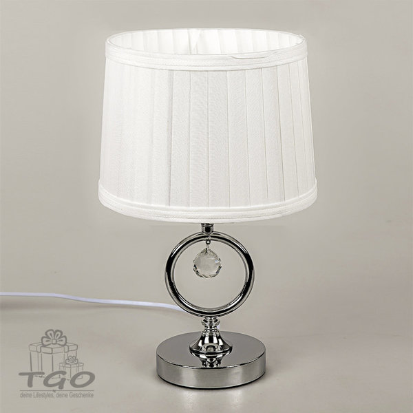 Formano Tischlampe Modern Kreis weiß silber höhe 40cm