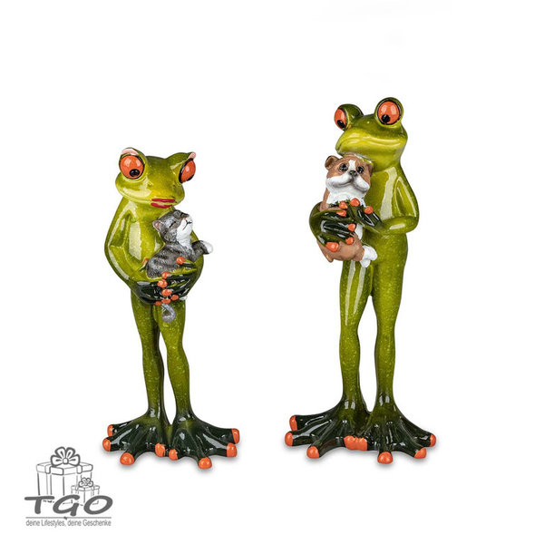 Formano Dekofigur Frosch hellgrün mit Haustier