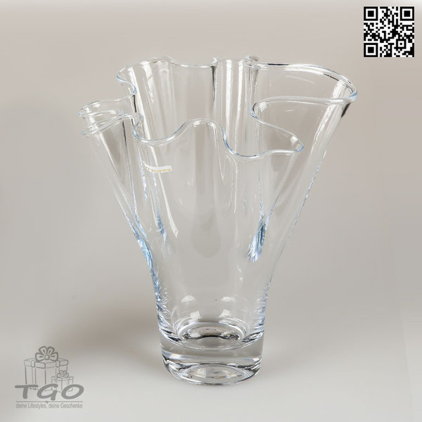 Formano Tischdeko Vase Welle Kristall aus Glas 22x30cm