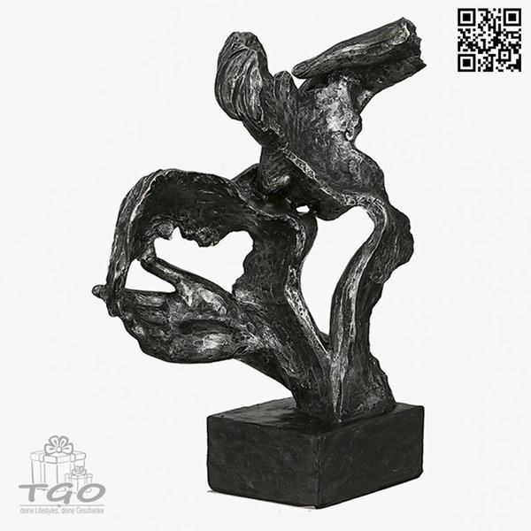 Casablanca Skulptur KÜSSENDES PÄRCHEN schwarz-silber 28cm