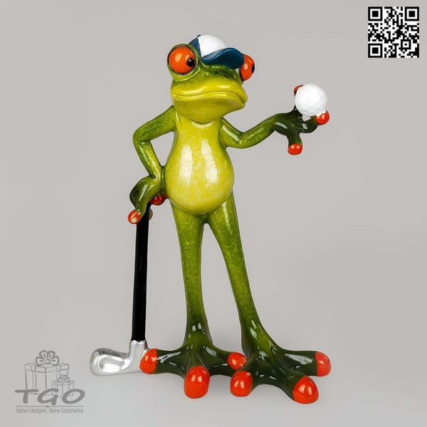 Formano Dekofigur Frosch Mann hellgrün als Golfer
