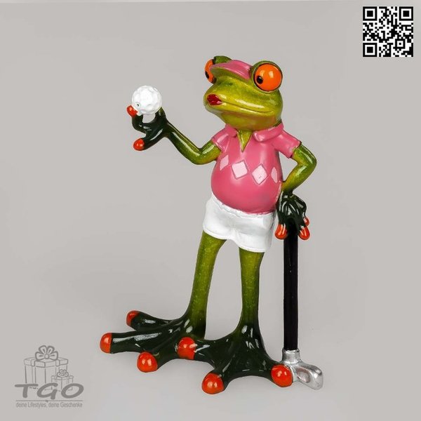 Formano Dekofigur Frosch Frau hellgrün als Golfer