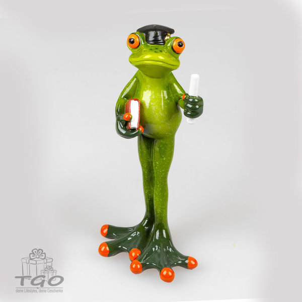 Formano Dekofigur Mann Frosch hellgrün zum Examen 16cm