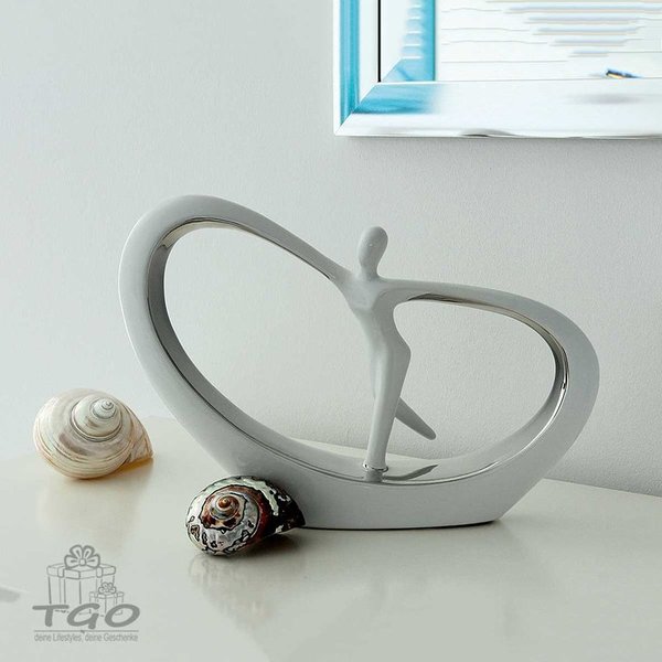 Gilde Skulptur Tänzerin "Twisto" herzform aus Keramik 21cm