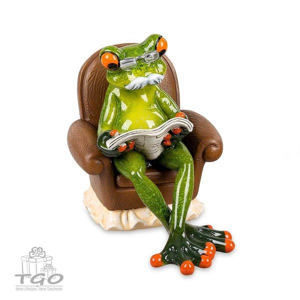 Formano Dekofigur Frosch Opa im Sessel hellgrün 10x13cm