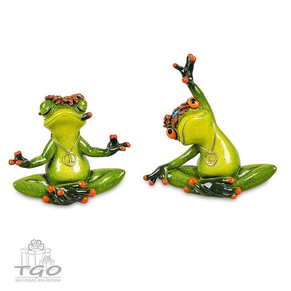 Formano Dekofigur 2er Frosch Yoga hellgrün 8cm
