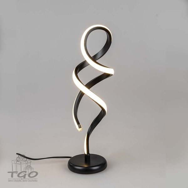 Formano LED Lampe Spirale auf Fuß schwarzem Metall 13x44cm