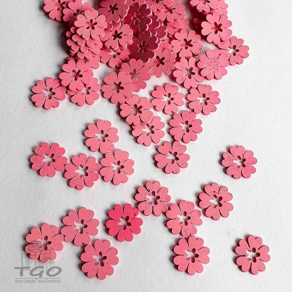 40 stück Streudeko Blume aus Holz pink 3cm