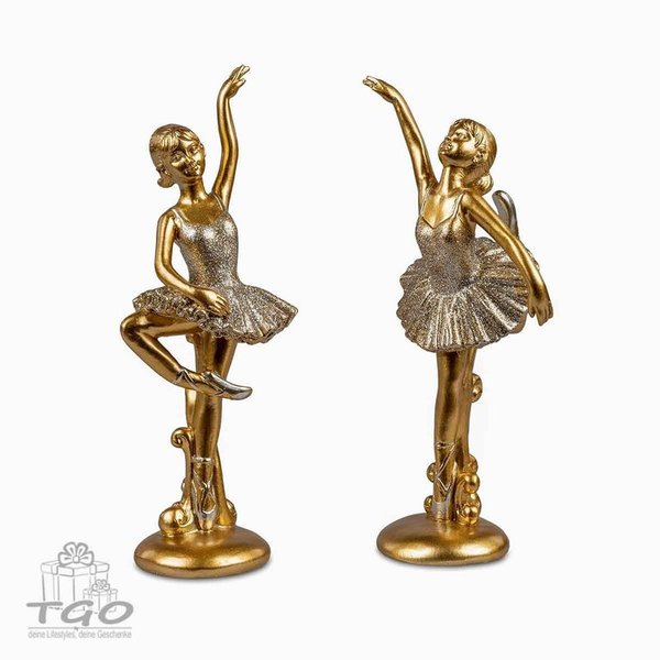 Formano 2er-Set Ballerina aus Kunststein goldener und Glitter 20cm