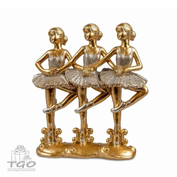 Formano Ballettgruppe aus Kunststein goldener und Glitter 20cm
