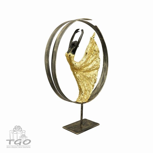 Skulptur Ballerina aus Polyresin gold 40cm