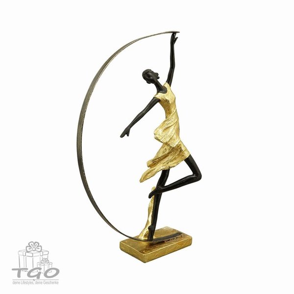 Skulptur Ballerina aus Polyresin gold 36cm