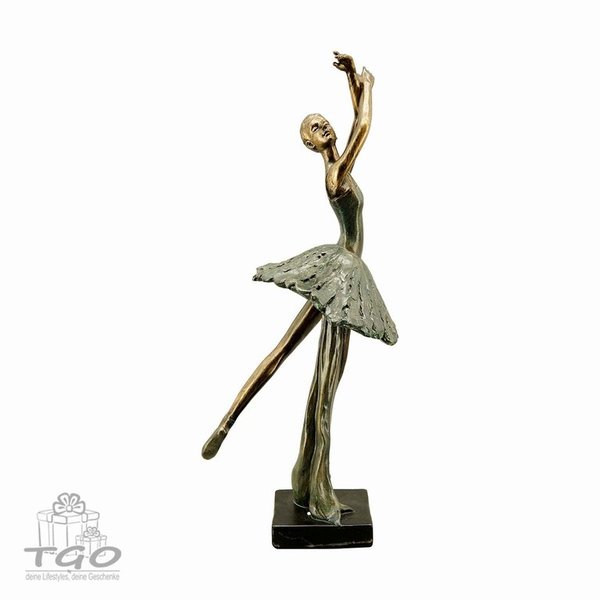 Skulptur Ballerina stehend aus Polyresin Bronze antik 31cm