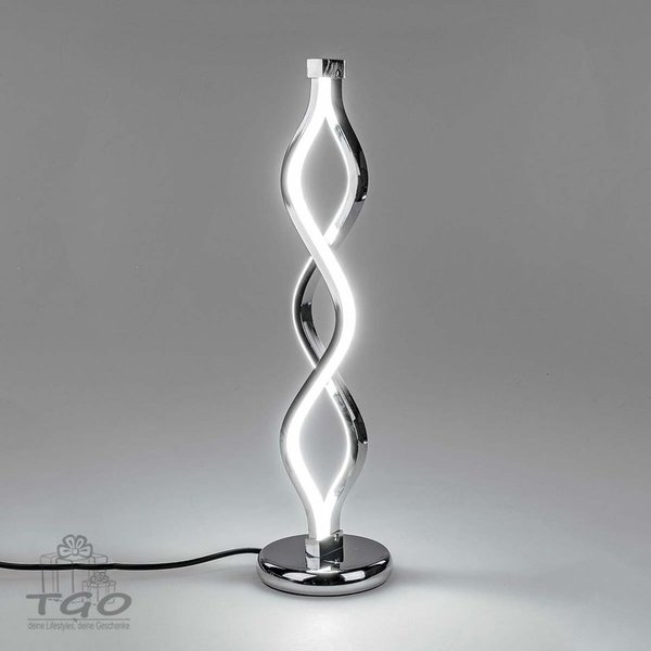 Formano LED Lampe Spirale auf Fuß silber Metall 12x46cm