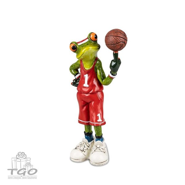 Formano Frosch hellgrün als Baketballspieler 17cm aus Kunststein