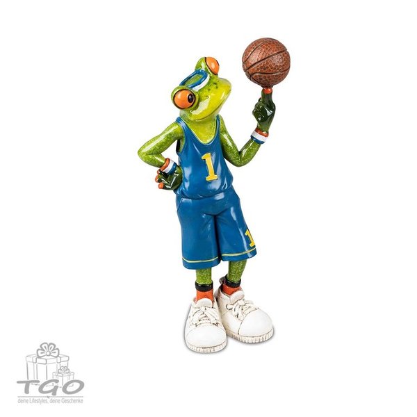 Formano Frosch hellgrün als Baketballspieler 17cm aus Kunststein