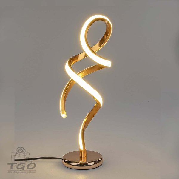 Formano LED Lampe Spirale auf Fuß gold Metall 13x44cm