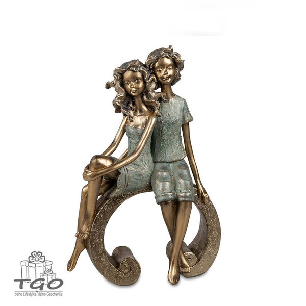 Formano Skulptur Paar sitzend bronzefarben 33x22cm