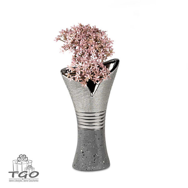 Formano Vase Oslo grau-silber 29x16cm aus Keramik
