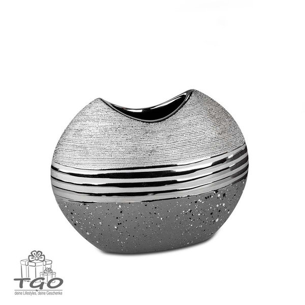 Formano Vase Oslo grau-silber 17x20cm aus Keramik