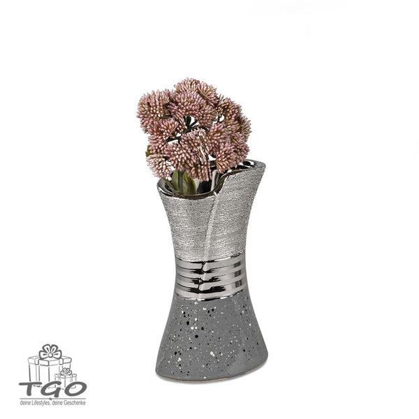 Formano Vase Oslo grau-silber 20x12cm aus Keramik