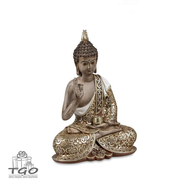 Formano Buddha Figur sitzend braun - gold 25cm