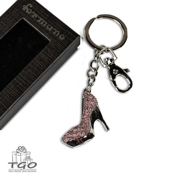 Formano Schlüsselanhänger Schuh pink aus silbernem Metall