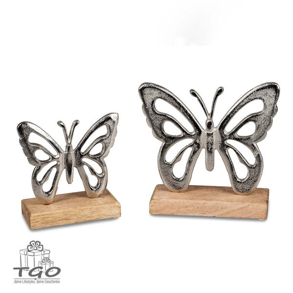 Formano Schmetterling auf Sockel 14x14cm und 19x19cm aus Aluminium