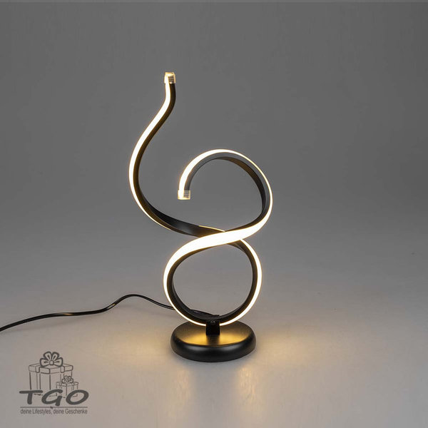 Formano LED-Lampe Spirale auf Fuß 19x38cm schwarzem Metall gefertigt